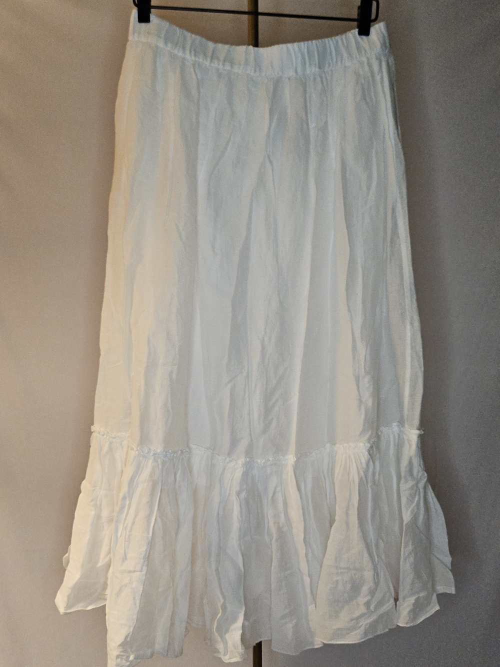 J. Crew Amelia Crinkle Cotton Tiered Maxi Skirt with Ruffle Hem